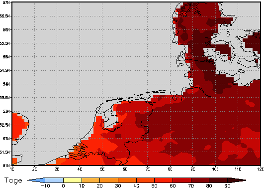 Area mean of this climate scenario: +73 days
