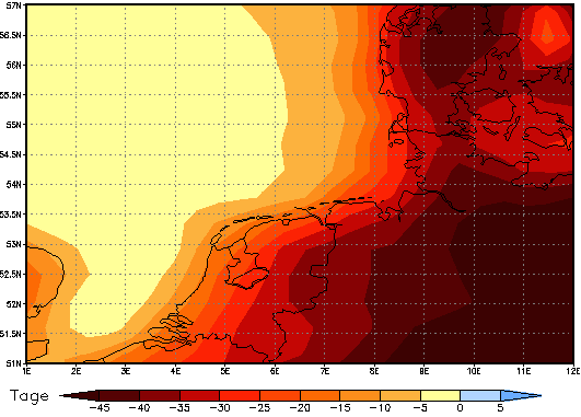 Area mean of this climate scenario: -21 days