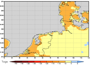 Area mean of this climate scenario: -4 days