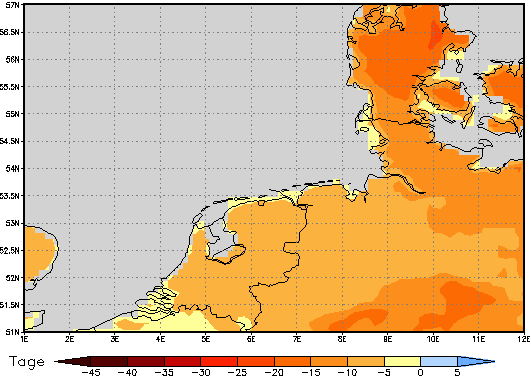 Area mean of this climate scenario: -9 days