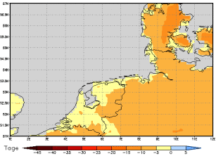 Area mean of this climate scenario: -6 days