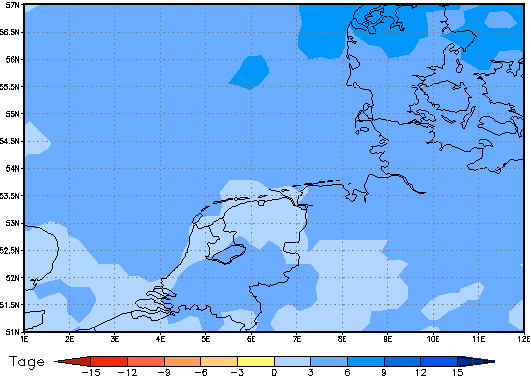 Area mean of this climate scenario: +4 days