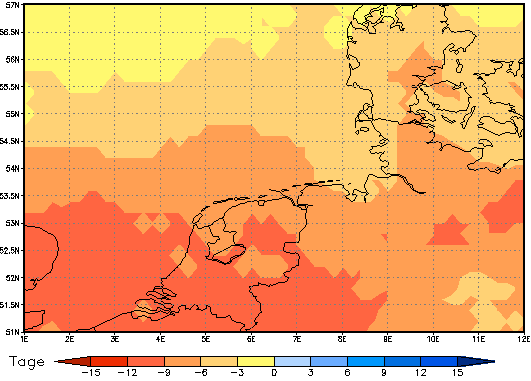 Area mean of this climate scenario: -6 days
