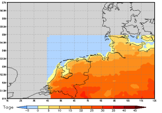 Area mean of this climate scenario: +9 days
