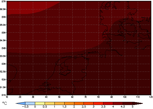 Area mean of this climate scenario: +5.3°C