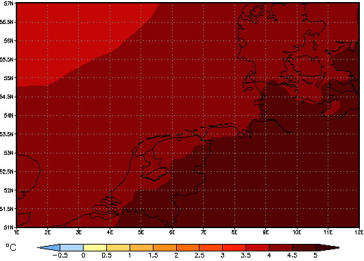 Area mean of this climate scenario: +4.3°C