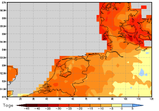 Area mean of this climate scenario: -15 days