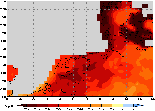 Area mean of this climate scenario: -32 days