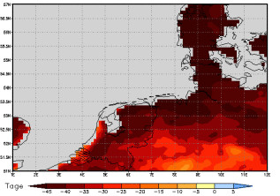 Area mean of this climate scenario: -45 days