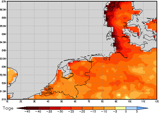 Area mean of this climate scenario: -21 days
