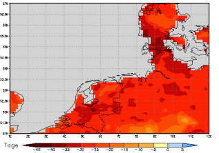 Area mean of this climate scenario: -30 days