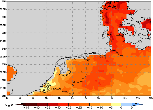 Area mean of this climate scenario: -20 days