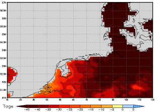 Area mean of this climate scenario: -45 days