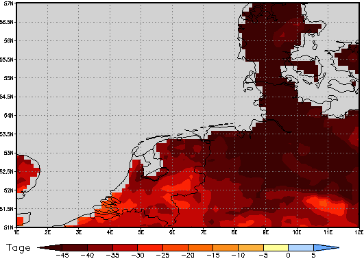 Area mean of this climate scenario: -46 days
