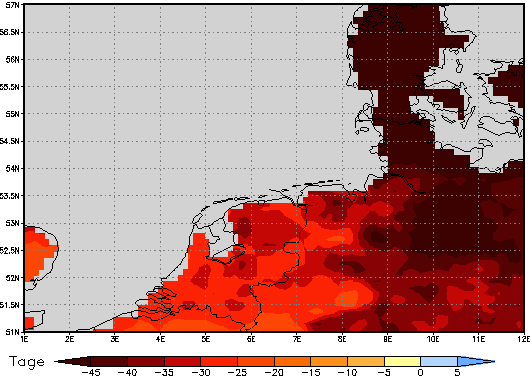 Area mean of this climate scenario: -42 days