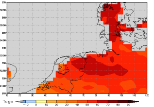 Area mean of this climate scenario: +58 days