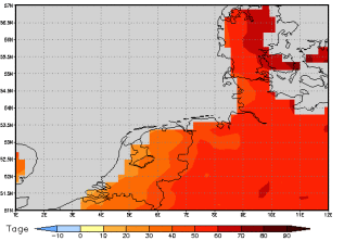 Area mean of this climate scenario: +49 days