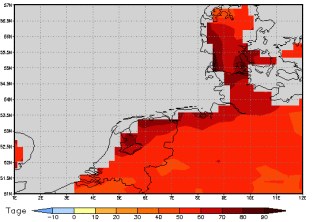 Area mean of this climate scenario: +62 days