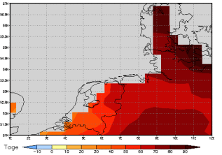 Area mean of this climate scenario: +66 days