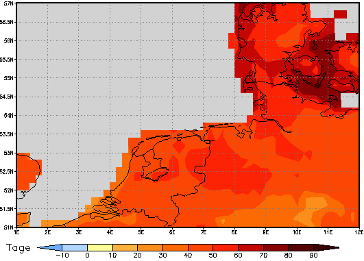 Area mean of this climate scenario: +52 days