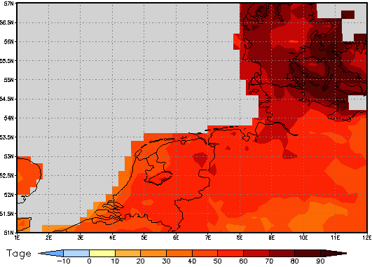 Area mean of this climate scenario: +59 days