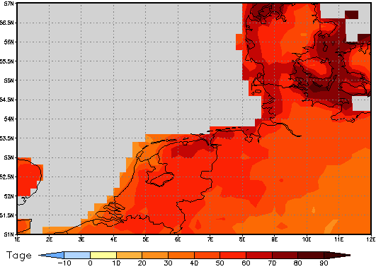 Area mean of this climate scenario: +52 days