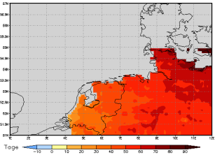 Area mean of this climate scenario: +51 days