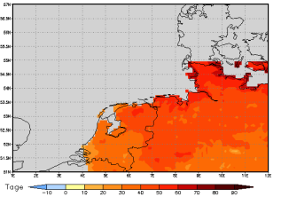 Area mean of this climate scenario: +44 days