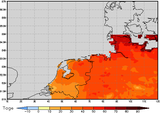 Area mean of this climate scenario: +45 days