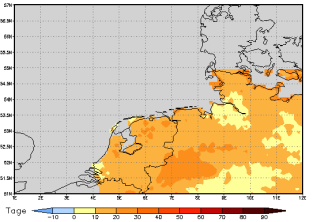 Area mean of this climate scenario: +16 days