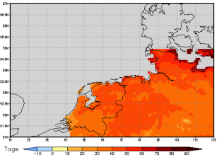 Area mean of this climate scenario: +43 days