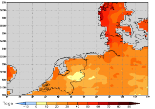 Area mean of this climate scenario: +29 days