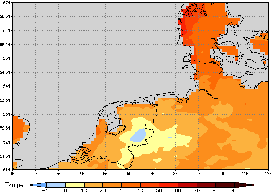 Area mean of this climate scenario: +21 days