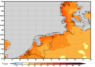 Area mean of this climate scenario: +24 days
