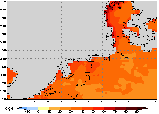 Area mean of this climate scenario: +38 days