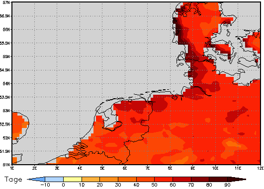 Area mean of this climate scenario: +58 days