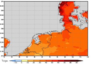 Area mean of this climate scenario: +39 days