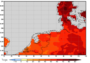 Area mean of this climate scenario: +57 days