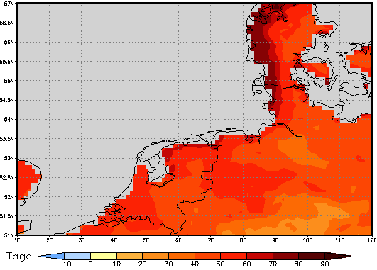 Area mean of this climate scenario: +51 days