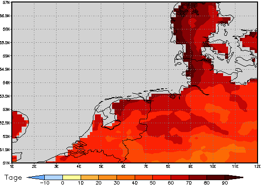 Area mean of this climate scenario: +63 days