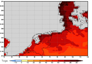 Area mean of this climate scenario: +67 days