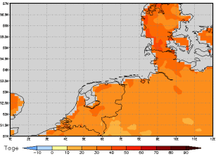 Area mean of this climate scenario: +29 days