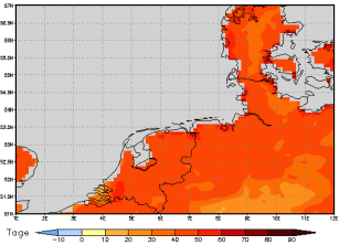 Area mean of this climate scenario: +45 days