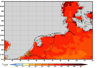 Area mean of this climate scenario: +53 days
