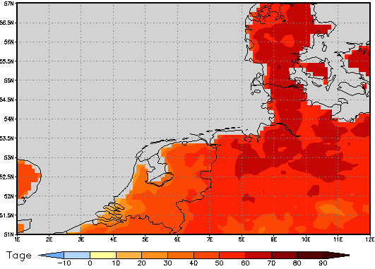 Area mean of this climate scenario: +55 days