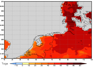 Area mean of this climate scenario: +61 days