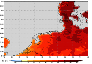Area mean of this climate scenario: +64 days