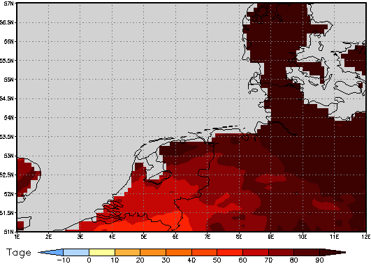 Area mean of this climate scenario: +92 days