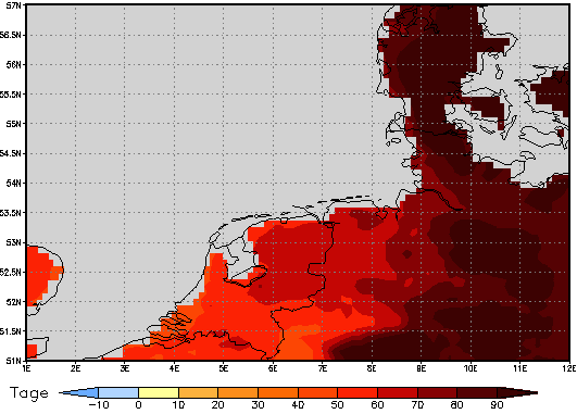 Area mean of this climate scenario: +76 days
