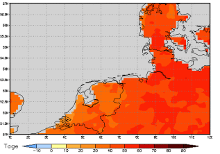 Area mean of this climate scenario: +46 days